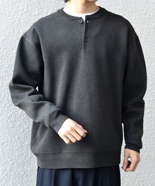 SHIPS any(シップス エニィ)の「SHIPS any:〈手洗い可能〉ミラノリブ コットンライク ヘンリーネック ニット◇(ニット/セーター・メンズ・ダークグレー/ナチュラル/グレー・X-LARGE/LARGE/MEDIUM)」の16枚目の写真
