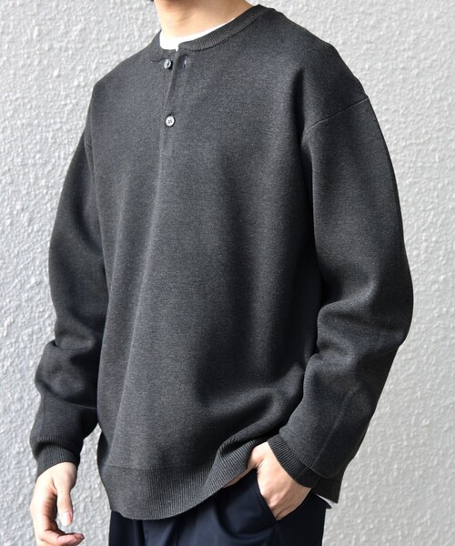 SHIPS any(シップス エニィ)の「SHIPS any:〈手洗い可能〉ミラノリブ コットンライク ヘンリーネック ニット◇(ニット/セーター・メンズ・ダークグレー/ナチュラル/グレー・X-LARGE/LARGE/MEDIUM)」の17枚目の写真