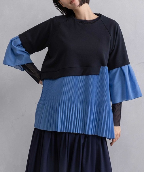 MARECHAL TERRE(マルシャルテル)の「プリーツフレアプルオーバー(Tシャツ/カットソー・レディース・ネイビー/ライトグレー/ブラック/オフホワイト・MEDIUM)」の21枚目の写真