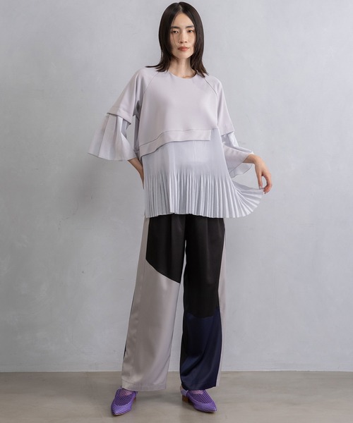 MARECHAL TERRE(マルシャルテル)の「プリーツフレアプルオーバー(Tシャツ/カットソー・レディース・ネイビー/ライトグレー/ブラック/オフホワイト・MEDIUM)」の9枚目の写真