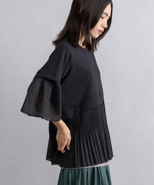 MARECHAL TERRE(マルシャルテル)の「プリーツフレアプルオーバー(Tシャツ/カットソー・レディース・ネイビー/ライトグレー/ブラック/オフホワイト・MEDIUM)」の10枚目の写真
