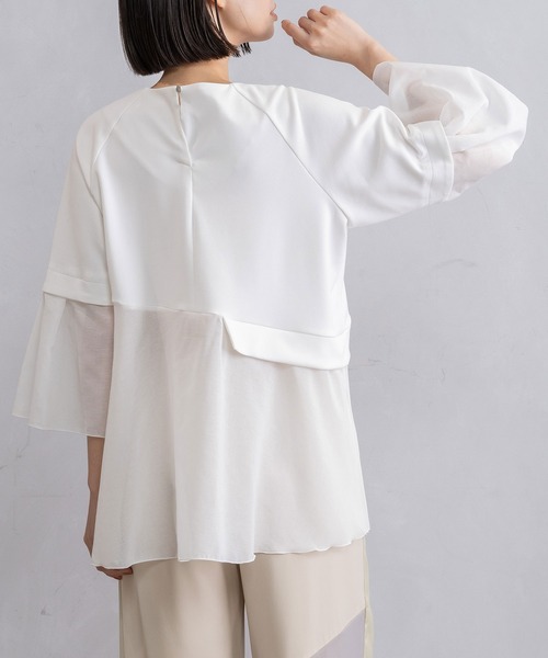 MARECHAL TERRE(マルシャルテル)の「プリーツフレアプルオーバー(Tシャツ/カットソー・レディース・ネイビー/ライトグレー/ブラック/オフホワイト・MEDIUM)」の15枚目の写真