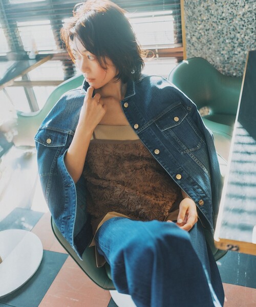 23区（ニジュウサンク）の「リボンエンブロイダリー レイヤードキャミソール（キャミソール・レディース・ブラック系/ブラウン系/ベージュ系・38）」の11枚目の写真