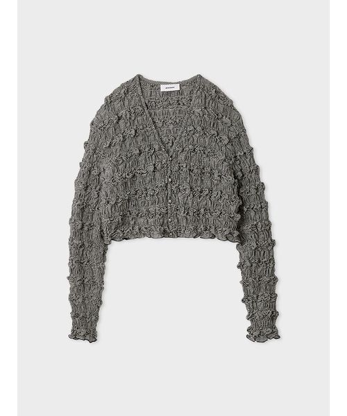 MIESROHE（ミースロエ）の「シャーリングVネックカーデ（ニット/セーター・レディース・イエロー/マルチ/ホワイト・F）」の10枚目の写真