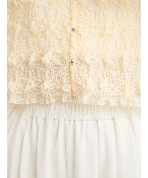 MIESROHE（ミースロエ）の「シャーリングVネックカーデ（ニット/セーター・レディース・イエロー/マルチ/ホワイト・F）」の17枚目の写真