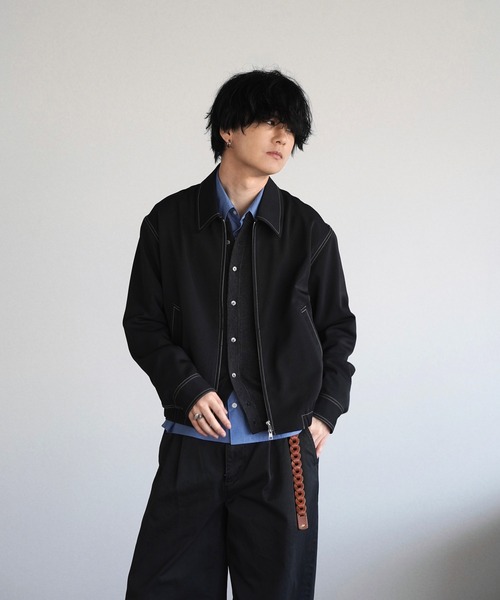WYM LIDNM（ウィム バイ リドム）の「TWILL STITCH LINE SHORT BLOUSON（ブルゾン・メンズ・チャコール/ブラック・L/M/S）」の13枚目の写真