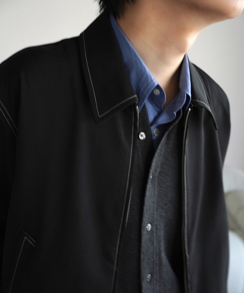 WYM LIDNM（ウィム バイ リドム）の「TWILL STITCH LINE SHORT BLOUSON（ブルゾン・メンズ・チャコール/ブラック・L/M/S）」の8枚目の写真