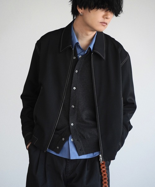 WYM LIDNM（ウィム バイ リドム）の「TWILL STITCH LINE SHORT BLOUSON（ブルゾン・メンズ・チャコール/ブラック・L/M/S）」の10枚目の写真