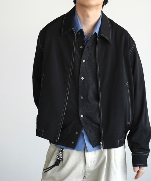 WYM LIDNM（ウィム バイ リドム）の「TWILL STITCH LINE SHORT BLOUSON（ブルゾン・メンズ・チャコール/ブラック・L/M/S）」の12枚目の写真