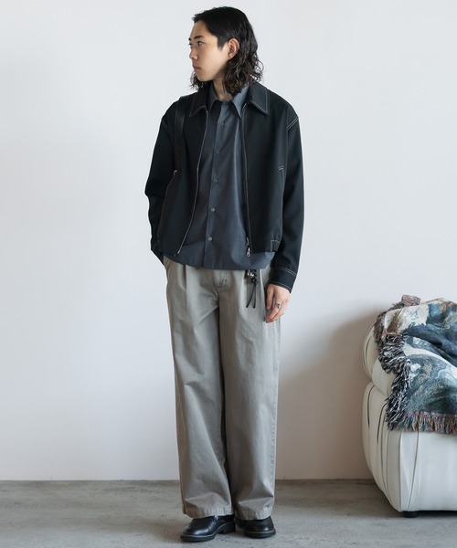WYM LIDNM（ウィム バイ リドム）の「TWILL STITCH LINE SHORT BLOUSON（ブルゾン・メンズ・チャコール/ブラック・L/M/S）」の18枚目の写真