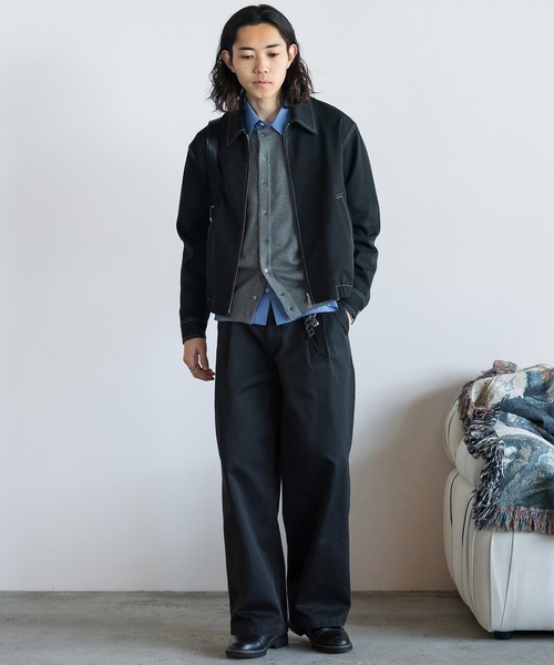WYM LIDNM（ウィム バイ リドム）の「TWILL STITCH LINE SHORT BLOUSON（ブルゾン・メンズ・チャコール/ブラック・L/M/S）」の14枚目の写真