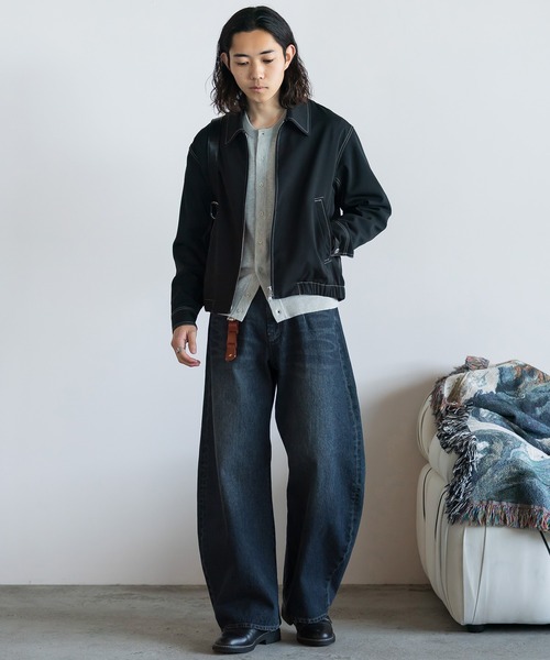 WYM LIDNM（ウィム バイ リドム）の「TWILL STITCH LINE SHORT BLOUSON（ブルゾン・メンズ・チャコール/ブラック・L/M/S）」の16枚目の写真