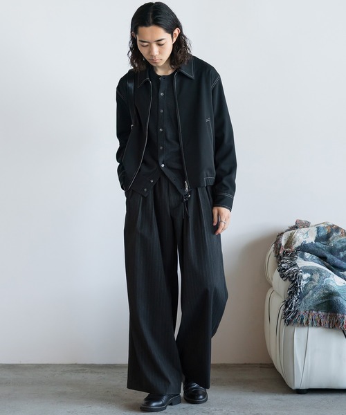 WYM LIDNM（ウィム バイ リドム）の「TWILL STITCH LINE SHORT BLOUSON（ブルゾン・メンズ・チャコール/ブラック・L/M/S）」の17枚目の写真