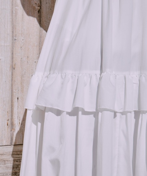 manana suerte（マニャーナスエルテ）の「フリルギャザースカート（スカート・レディース・ブラック/ホワイト・FREE）」の9枚目の写真