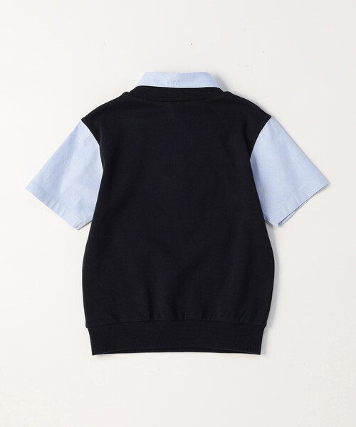 COMME CA ISM（コムサイズム）の「フェイクレイヤード 半袖シャツ(100-130cm)（シャツ/ブラウス・キッズ・ネイビー系・110cm/130cm/100cm/120cm）」の4枚目の写真