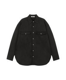MIDNLOW（ミッドアンドロー）の「スエードシャツジャケット（ブラック）（シャツ/ブラウス）」