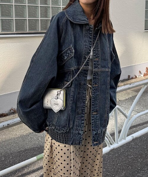 CIAOPANIC(チャオパニック)の「【ANTI WARP /アンチワープ】ヴィンテージディティールブルゾン(デニムジャケット・レディース・ブラウン/インディゴブルー・FREE)」の13枚目の写真