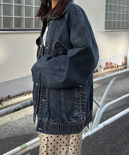 CIAOPANIC(チャオパニック)の「【ANTI WARP /アンチワープ】ヴィンテージディティールブルゾン(デニムジャケット・レディース・ブラウン/インディゴブルー・FREE)」の14枚目の写真