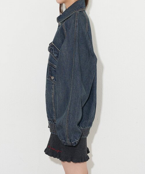 CIAOPANIC（チャオパニック）の「【ANTI WARP /アンチワープ】ヴィンテージディティールブルゾン（デニムジャケット・レディース・ブラウン/インディゴブルー・FREE）」の14枚目の写真