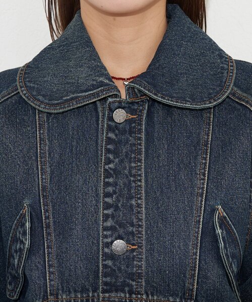 CIAOPANIC（チャオパニック）の「【ANTI WARP /アンチワープ】ヴィンテージディティールブルゾン（デニムジャケット・レディース・ブラウン/インディゴブルー・FREE）」の16枚目の写真
