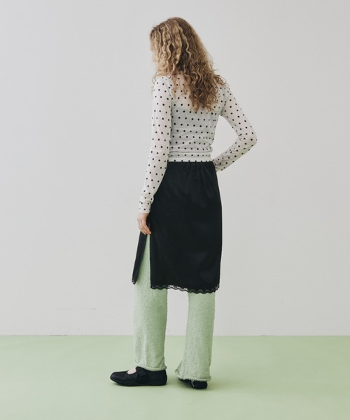 FUULLY STUDIO（フーリィーステューディオ）の「サテンレースミディスカート（スカート・レディース・ブラック/アイボリー・FREE）」の13枚目の写真