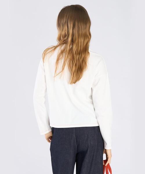 To b. by agnes b.(トゥービーバイアニエスベー)の「カラー ロゴ 刺繍 長袖 Tシャツ(Tシャツ/カットソー・レディース・ホワイト系その他・38/40)」の5枚目の写真