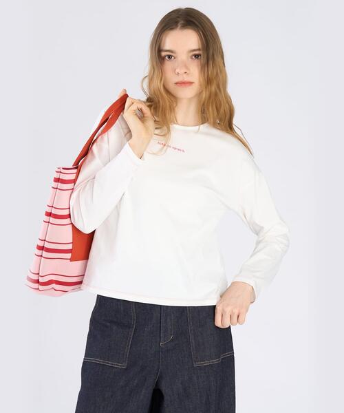 To b. by agnes b.(トゥービーバイアニエスベー)の「カラー ロゴ 刺繍 長袖 Tシャツ(Tシャツ/カットソー・レディース・ホワイト系その他・38/40)」の1枚目の写真