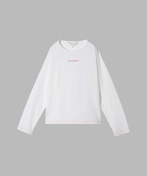 To b. by agnes b.(トゥービーバイアニエスベー)の「カラー ロゴ 刺繍 長袖 Tシャツ(Tシャツ/カットソー・レディース・ホワイト系その他・38/40)」の2枚目の写真