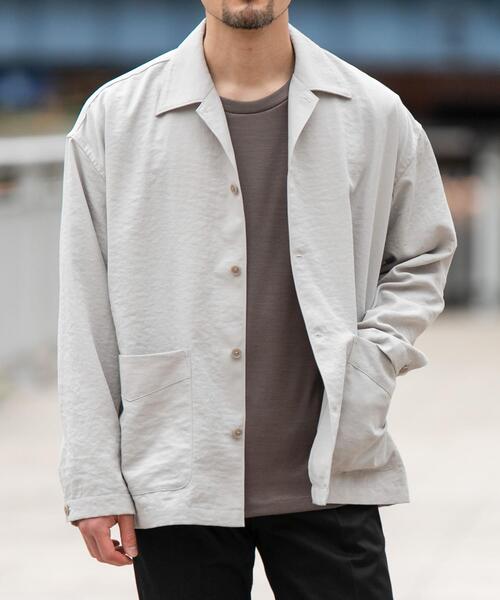 URBAN RESEARCH ROSSO MEN（アーバンリサーチロッソメン）の「『セットアップ対応』『防シワ/速乾』ドライイージーシャツジャケット（その他アウター・メンズ・ネイビー/チャコールグレー/ブラック/ベージュ系その他・LARGE/MEDIUM）」の5枚目の写真