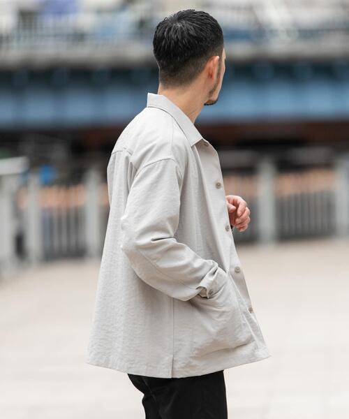 URBAN RESEARCH ROSSO MEN（アーバンリサーチロッソメン）の「『セットアップ対応』『防シワ/速乾』ドライイージーシャツジャケット（その他アウター・メンズ・ネイビー/チャコールグレー/ブラック/ベージュ系その他・LARGE/MEDIUM）」の7枚目の写真