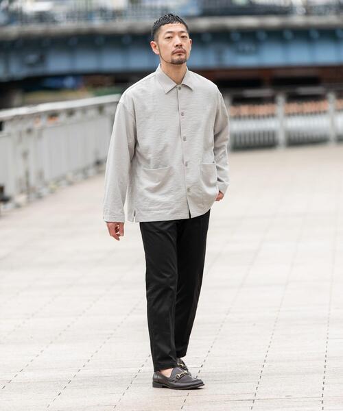 URBAN RESEARCH ROSSO MEN（アーバンリサーチロッソメン）の「『セットアップ対応』『防シワ/速乾』ドライイージーシャツジャケット（その他アウター・メンズ・ネイビー/チャコールグレー/ブラック/ベージュ系その他・LARGE/MEDIUM）」の9枚目の写真