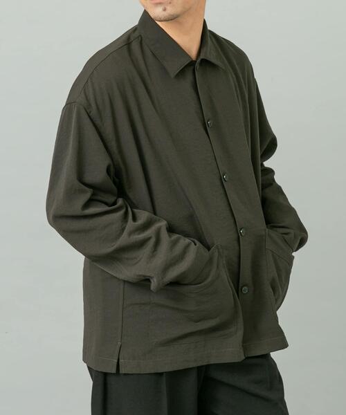 URBAN RESEARCH ROSSO MEN(アーバンリサーチロッソメン)の「『セットアップ対応』『防シワ/速乾』ドライイージーシャツジャケット(その他アウター・メンズ・ネイビー/チャコールグレー/ブラック/ベージュ系その他・LARGE/MEDIUM)」の8枚目の写真