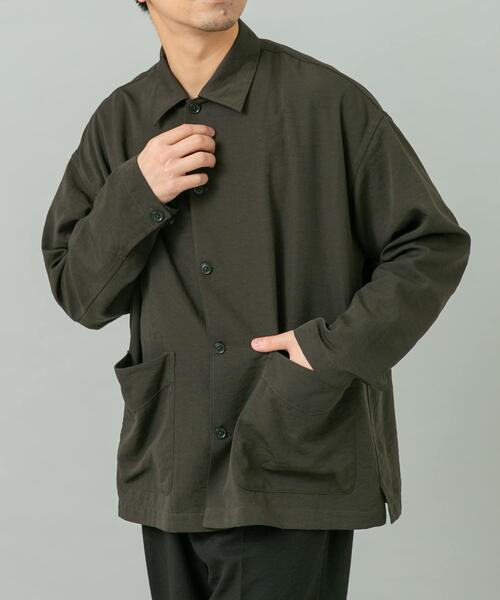 URBAN RESEARCH ROSSO MEN(アーバンリサーチロッソメン)の「『セットアップ対応』『防シワ/速乾』ドライイージーシャツジャケット(その他アウター・メンズ・ネイビー/チャコールグレー/ブラック/ベージュ系その他・LARGE/MEDIUM)」の9枚目の写真