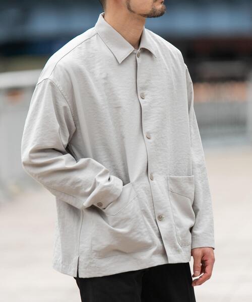 URBAN RESEARCH ROSSO MEN(アーバンリサーチロッソメン)の「『セットアップ対応』『防シワ/速乾』ドライイージーシャツジャケット(その他アウター・メンズ・ネイビー/チャコールグレー/ブラック/ベージュ系その他・LARGE/MEDIUM)」の5枚目の写真