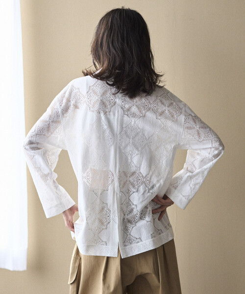 Firsthand（ファーストハンド）の「Firsthand/ファーストハンド パネル レース シャツ ジャケット / セットアップ対応（その他アウター・レディース・ブラック/ホワイト・FREE）」の9枚目の写真