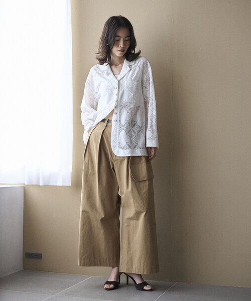 Firsthand（ファーストハンド）の「Firsthand/ファーストハンド パネル レース シャツ ジャケット / セットアップ対応（その他アウター・レディース・ブラック/ホワイト・FREE）」の15枚目の写真