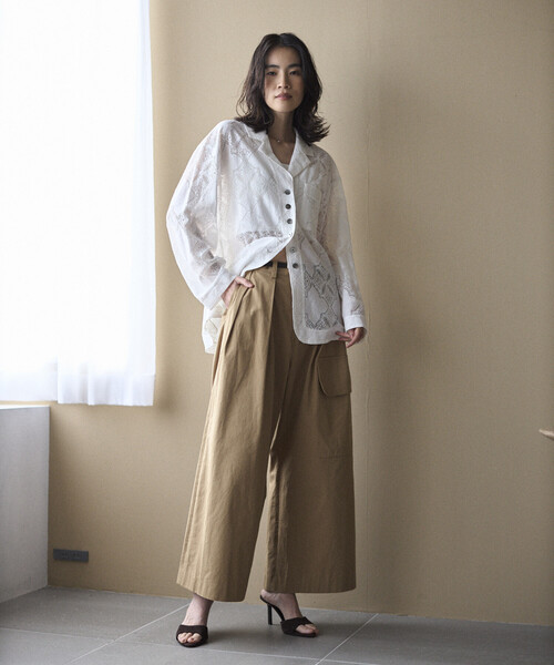 Firsthand（ファーストハンド）の「Firsthand/ファーストハンド パネル レース シャツ ジャケット / セットアップ対応（その他アウター・レディース・ブラック/ホワイト・FREE）」の16枚目の写真