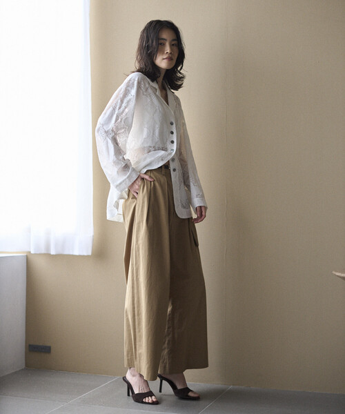 Firsthand（ファーストハンド）の「Firsthand/ファーストハンド パネル レース シャツ ジャケット / セットアップ対応（その他アウター・レディース・ブラック/ホワイト・FREE）」の17枚目の写真