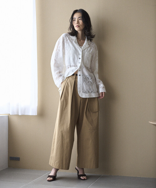 Firsthand（ファーストハンド）の「Firsthand/ファーストハンド パネル レース シャツ ジャケット / セットアップ対応（その他アウター・レディース・ブラック/ホワイト・FREE）」の18枚目の写真