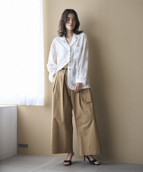 Firsthand（ファーストハンド）の「Firsthand/ファーストハンド パネル レース シャツ ジャケット / セットアップ対応（その他アウター・レディース・ブラック/ホワイト・FREE）」の19枚目の写真