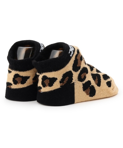 X-girl Stages（エックスガールステージス）の「レオパードベビーソックス（ベビーシューズ/ベビーソックス・キッズ・ベージュ・F）」の2枚目の写真