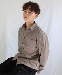 UNDERSTATEMENTs（アンダーステイトメント）の「【ユニセックス】無地&チェックアンティークボタン長袖シャツ（シャツ/ブラウス）」