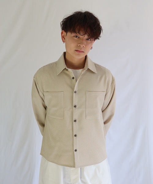 UNDERSTATEMENTs（アンダーステイトメント）の「【ユニセックス】無地&チェックアンティークボタン長袖シャツ（シャツ/ブラウス・メンズ・ブラウン/ベージュ・MEDIUM/LARGE）」の18枚目の写真
