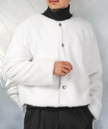 LUXSTYLE（ラグスタイル）の「ノーカラーフェイクファージャケット（ブルゾン）」