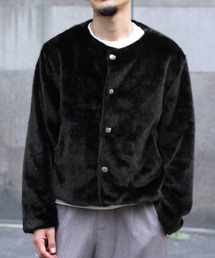 LUXSTYLE（ラグスタイル）の「ノーカラーフェイクファージャケット（ブルゾン）」