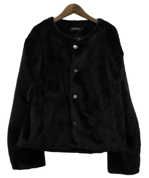 LUXSTYLE（ラグスタイル）の「ノーカラーフェイクファージャケット（ブルゾン・メンズ・ブラック/ホワイト・L/M）」の13枚目の写真