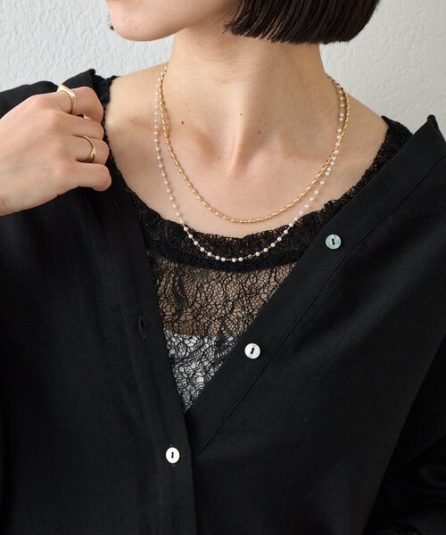 Jena espace merveilleux(ジェナ エスパスメルヴェイユ)の「パールボールチェーンネックレス(リング・レディース・シルバー/ゴールド・FREE)」の2枚目の写真