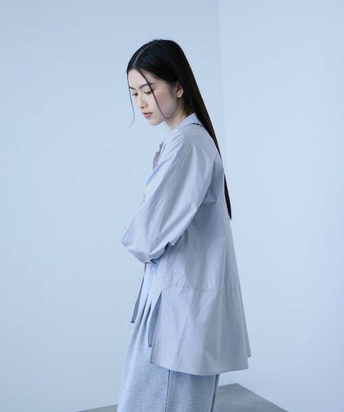 VICKY(ビッキー)の「コーマコットンバックフレアシャツ≪手洗い可能≫(シャツ/ブラウス・レディース・オフホワイト/サックスブルー/ホワイト系その他・M)」の5枚目の写真