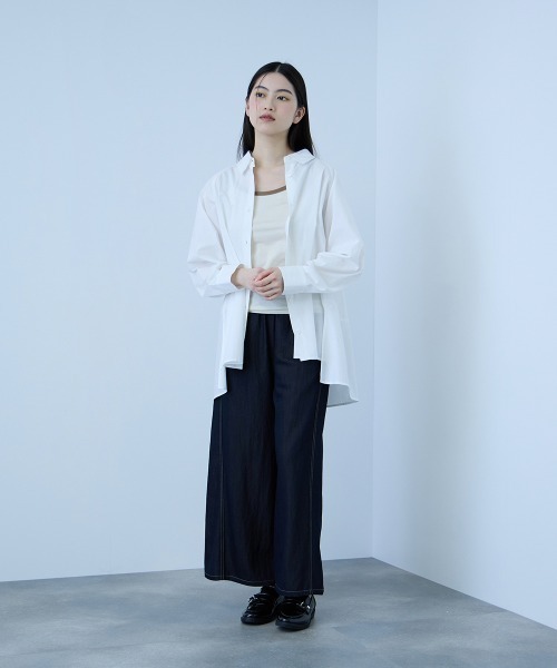 VICKY(ビッキー)の「コーマコットンバックフレアシャツ≪手洗い可能≫(シャツ/ブラウス・レディース・オフホワイト/サックスブルー/ホワイト系その他・M)」の13枚目の写真