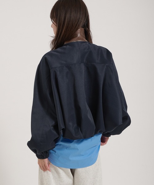 Perushu(ペルーシュ)の「Double Zip Balloon Faux Leather Collar Blouson/ダブルジップバルーンフェイクレザーカラーブルゾン(ブルゾン・レディース・ネイビー/ベージュ/ブラック・SMALL/MEDIUM)」の21枚目の写真